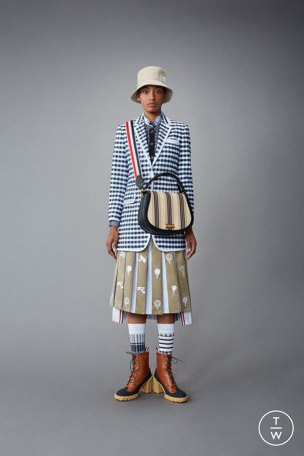 Fashion Week Paris Resort 2022 look 43 from the Thom Browne collection womenswear