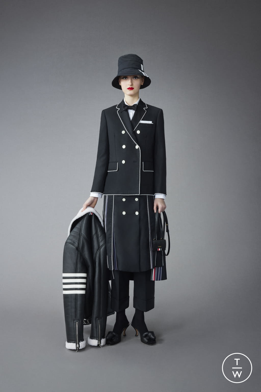 Fashion Week New York Pre-Fall 2022 look 43 from the Thom Browne collection womenswear