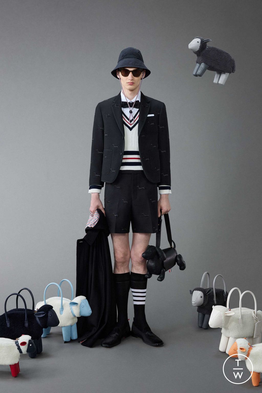Fashion Week New York Resort 2024 look 43 from the Thom Browne collection menswear