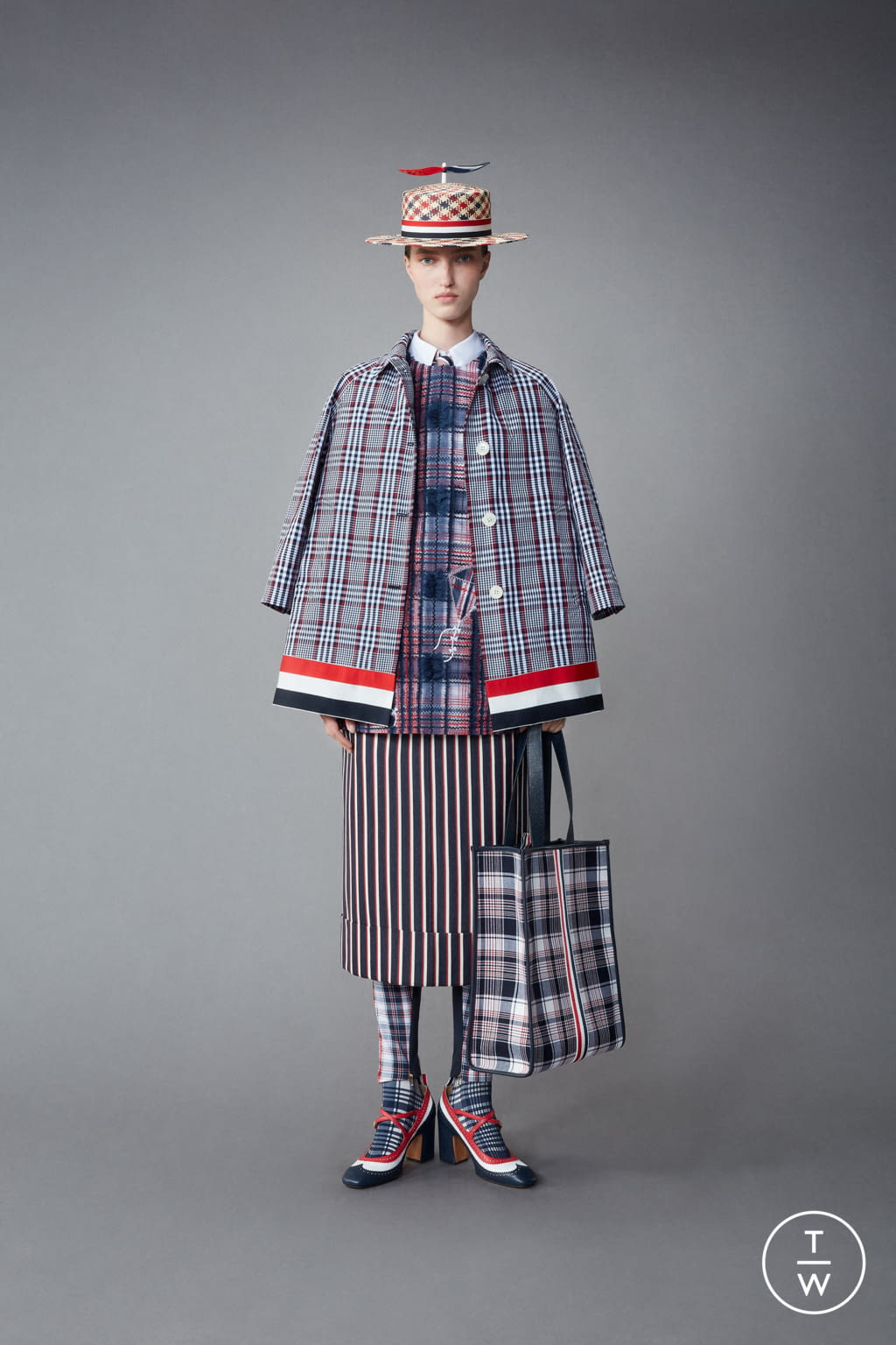 Fashion Week Paris Resort 2022 look 45 from the Thom Browne collection womenswear