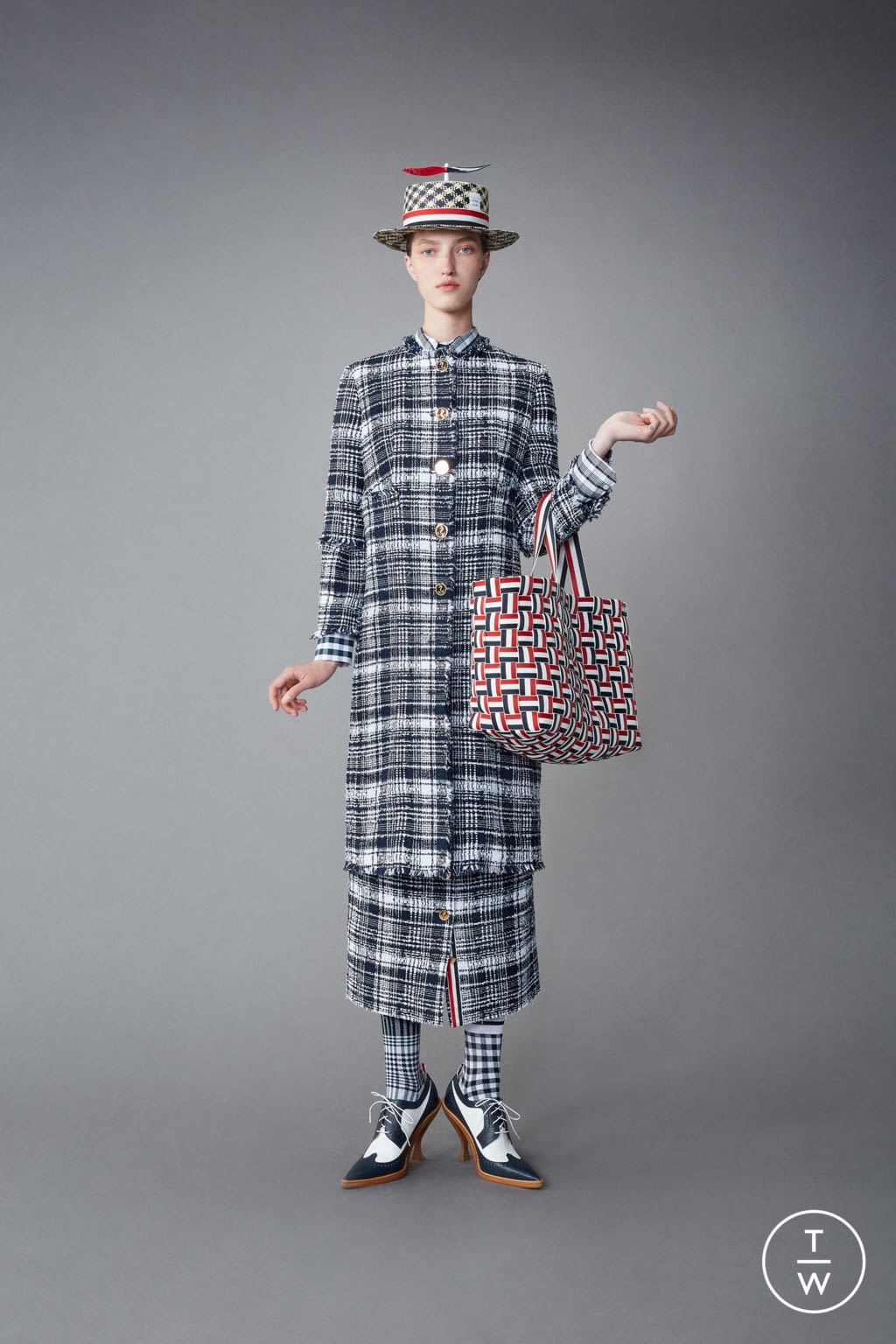 Fashion Week Paris Resort 2022 look 46 from the Thom Browne collection 女装