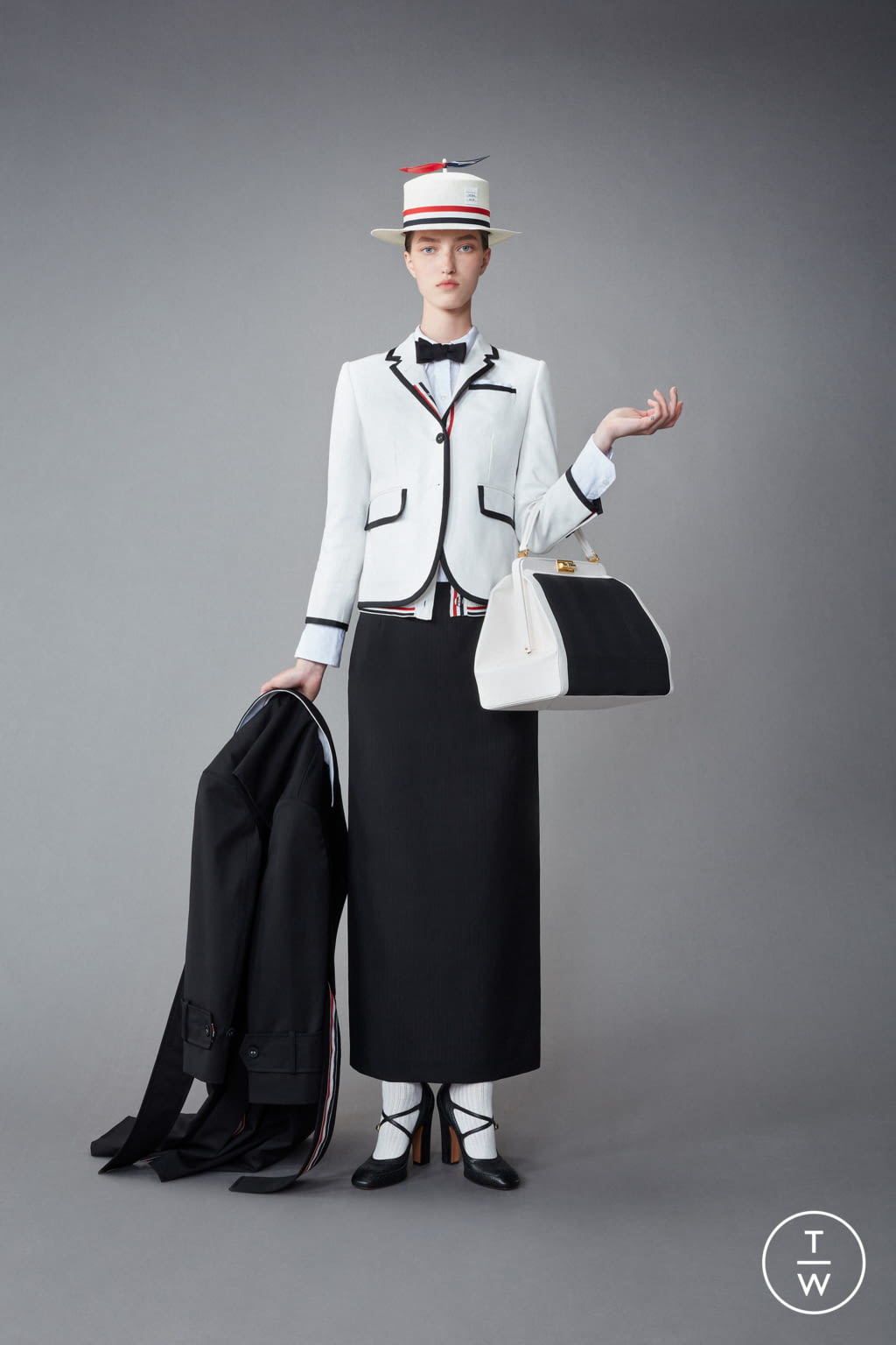 Fashion Week Paris Resort 2022 look 47 from the Thom Browne collection womenswear