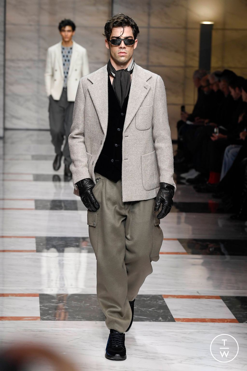 Fashion Week Milan Fall/Winter 2023 look 9 from the Giorgio Armani collection menswear