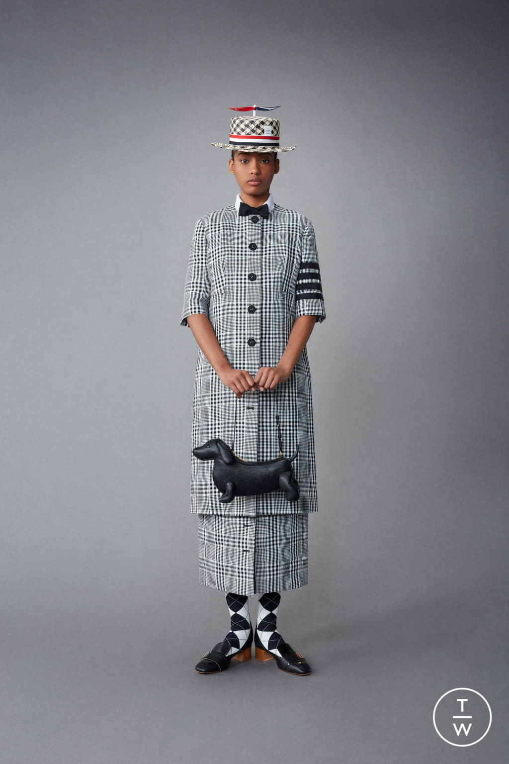 Fashion Week Paris Resort 2022 look 48 from the Thom Browne collection womenswear