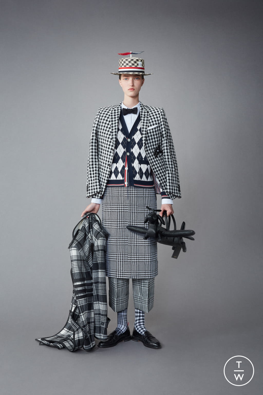 Fashion Week Paris Resort 2022 look 49 from the Thom Browne collection womenswear