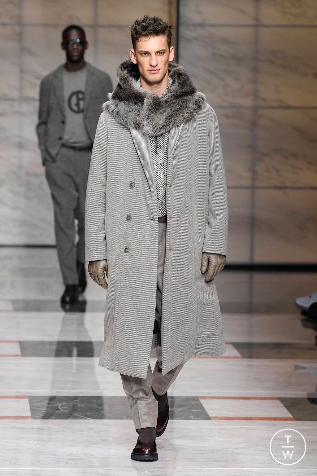 Fashion Week Milan Fall/Winter 2023 look 3 from the Giorgio Armani collection menswear