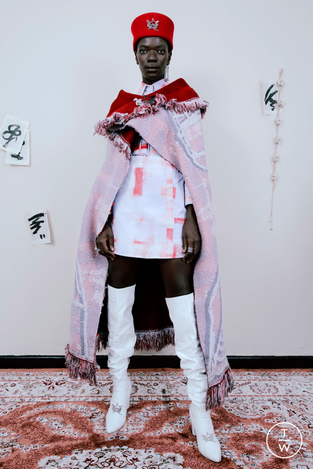 Fashion Week Paris Fall/Winter 2021 look 4 from the Thebe Magugu collection womenswear