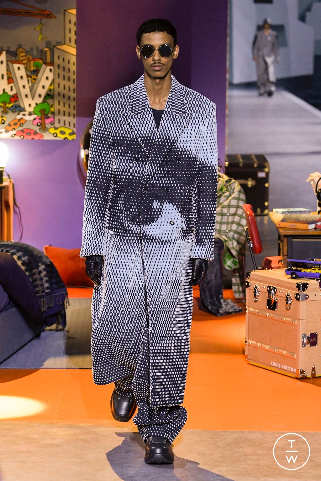 Fashion Week Paris Fall/Winter 2023 look 10 from the Louis Vuitton collection 男装