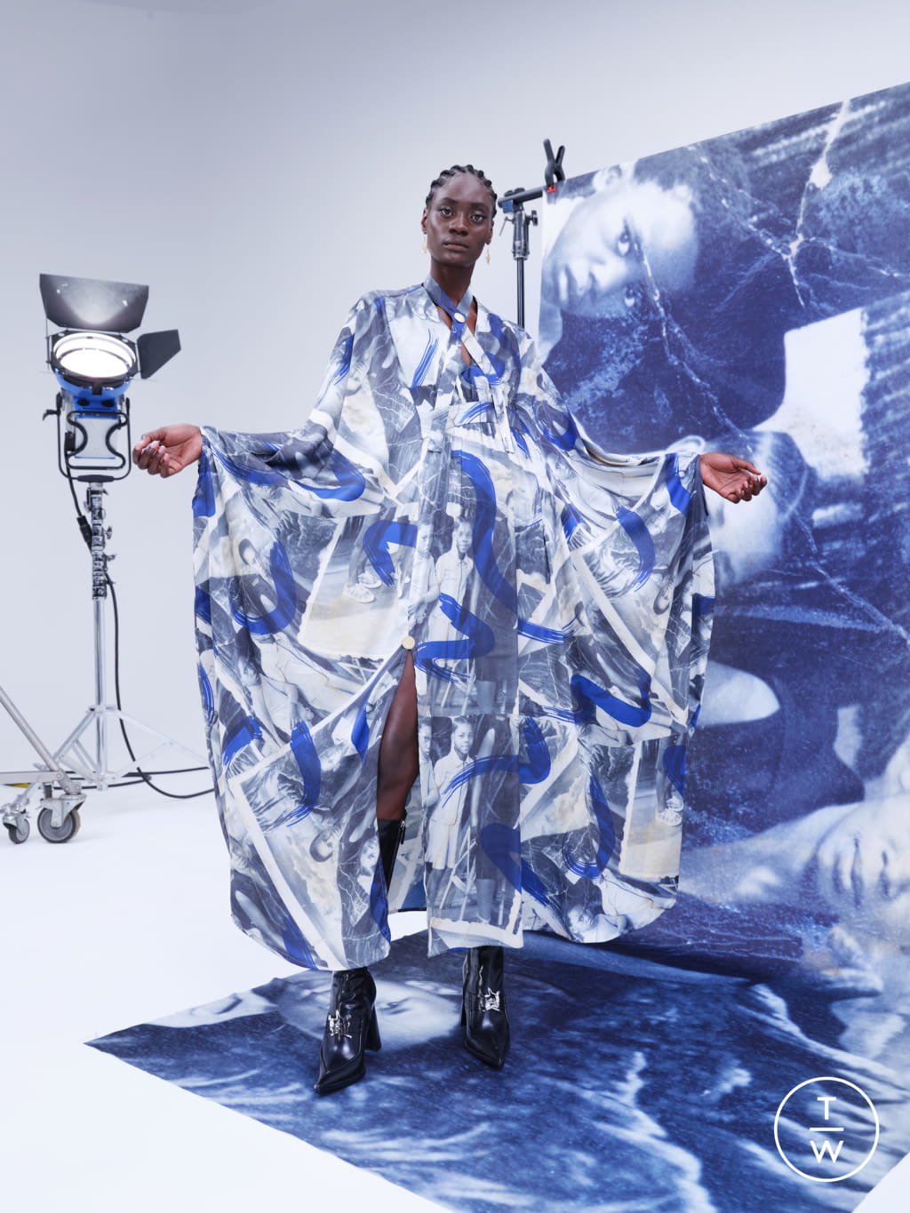 Fashion Week Paris Spring/Summer 2022 look 5 from the Thebe Magugu collection womenswear