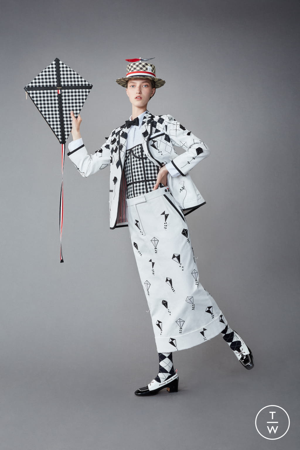 Fashion Week Paris Resort 2022 look 55 from the Thom Browne collection womenswear