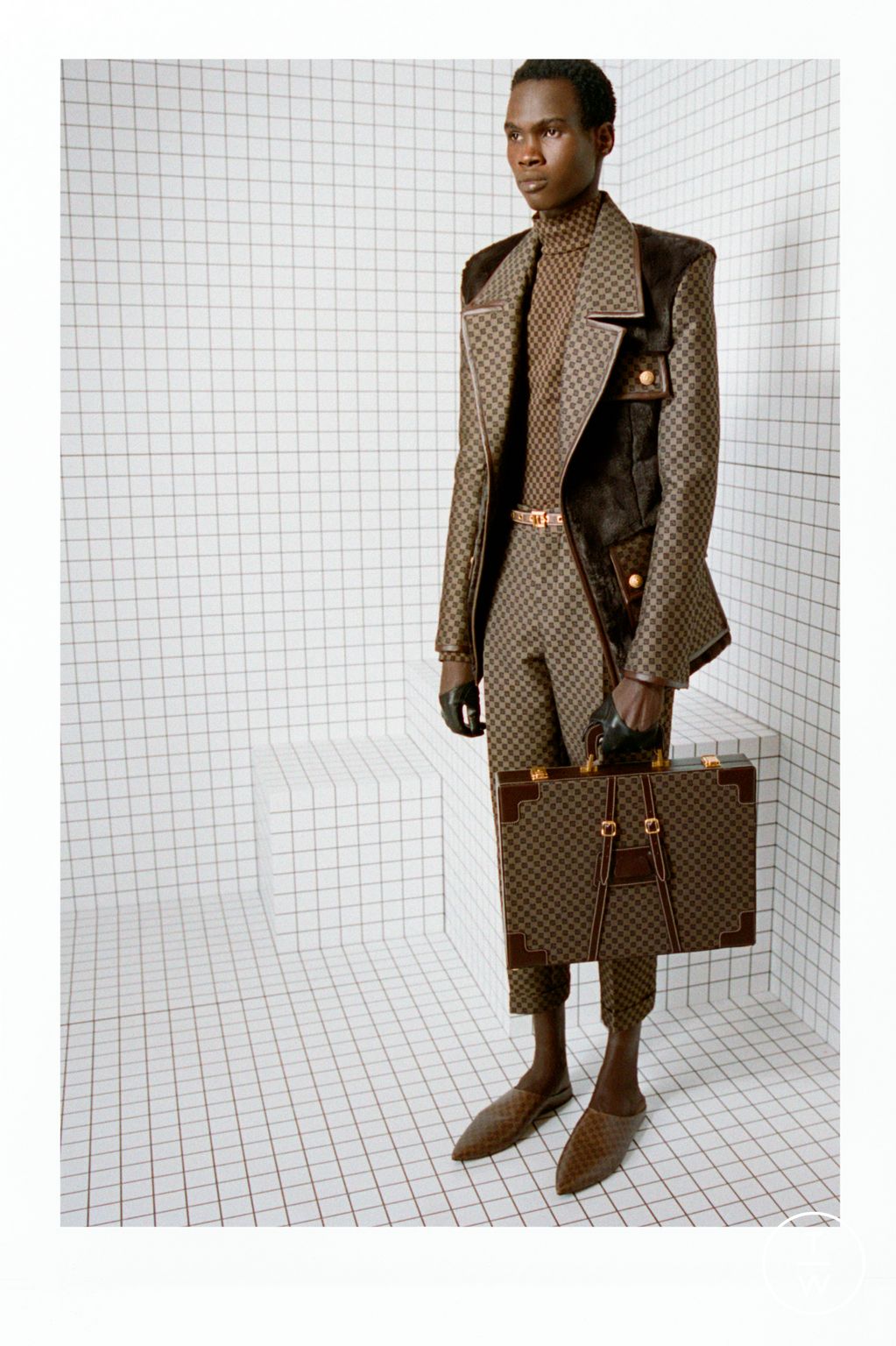 Fashion Week Paris Fall/Winter 2023 look 9 from the Balmain collection menswear