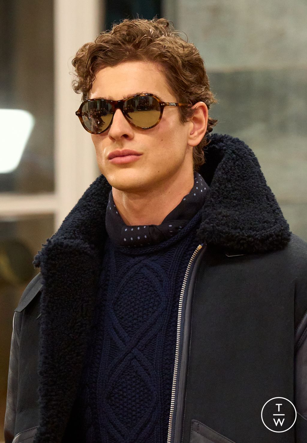 Fashion Week Milan Fall/Winter 2026 look 24 from the Ralph Lauren Purple Label collection menswear accessories