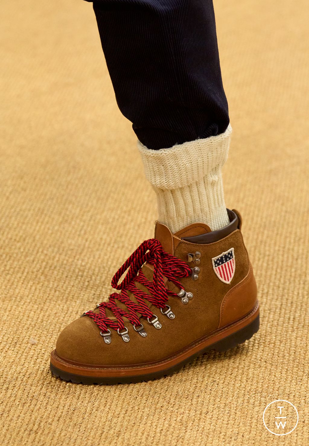 Fashion Week Milan Fall/Winter 2026 look 27 from the Ralph Lauren Purple Label collection menswear accessories