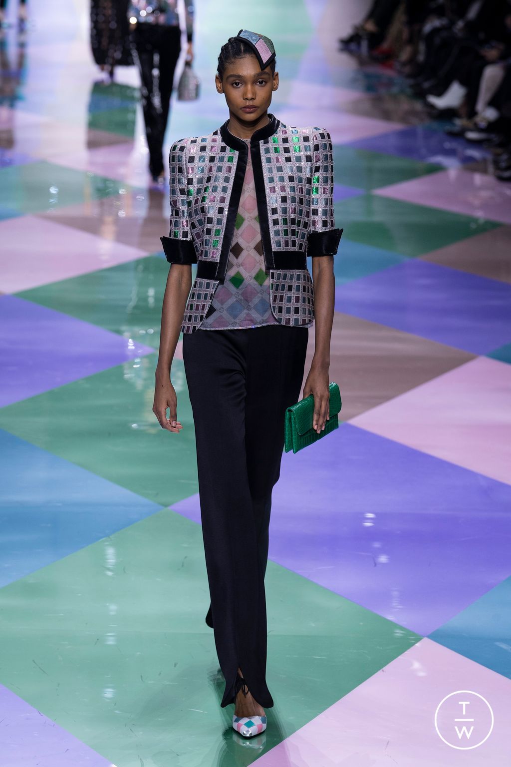 Fashion Week Paris Spring/Summer 2023 look 12 from the Giorgio Armani Privé collection couture