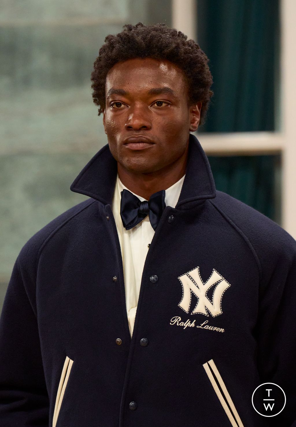 Fashion Week Milan Fall/Winter 2026 look 31 from the Ralph Lauren Purple Label collection menswear accessories