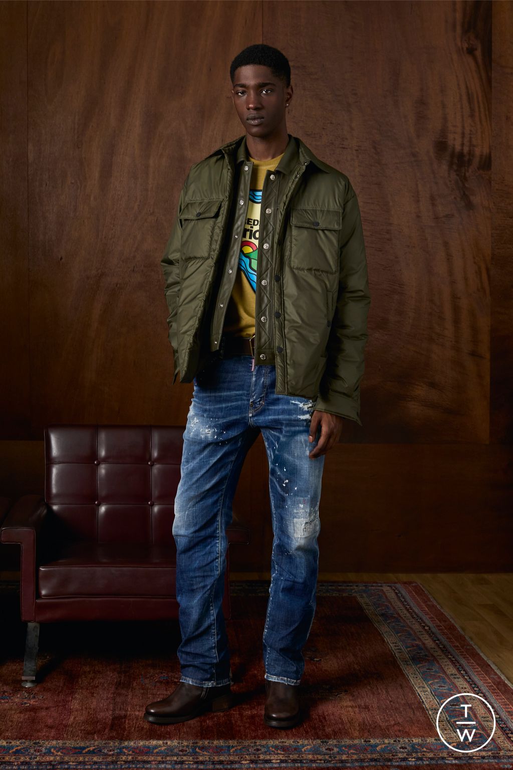 Fashion Week Milan Resort 2025 look 7 from the Dsquared2 collection 男装