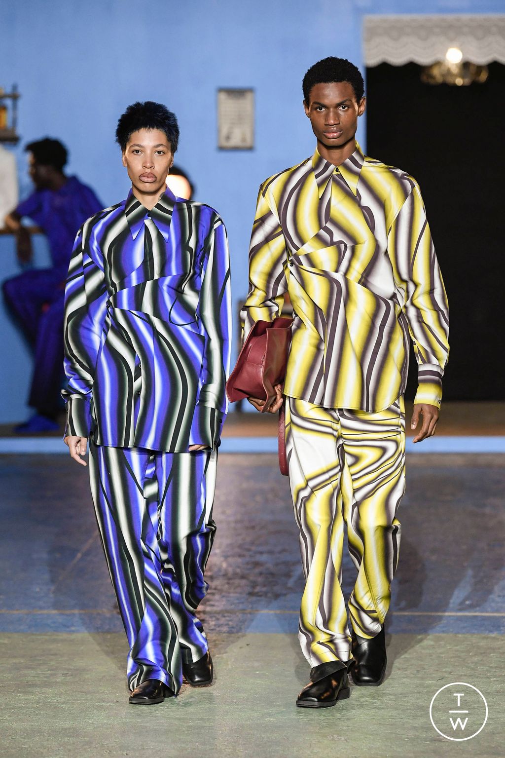 Fashion Week Paris Fall/Winter 2023 look 21 de la collection Bianca Saunders menswear