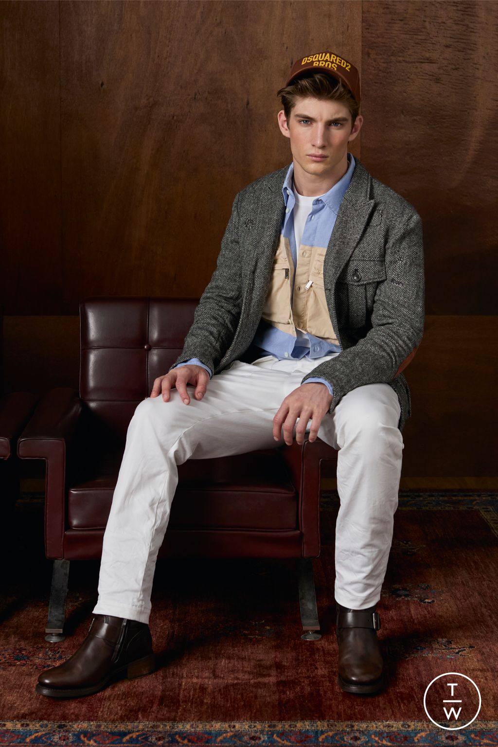 Fashion Week Milan Resort 2025 look 8 from the Dsquared2 collection 男装