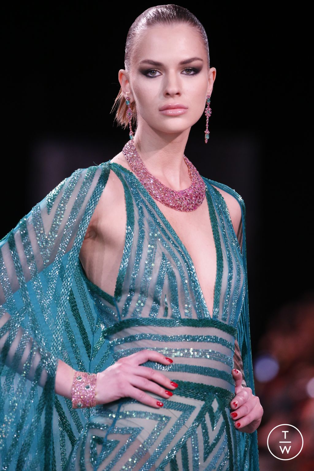 Fashion Week New York Fall/Winter 2023 look 27 from the Naeem Khan collection womenswear accessories