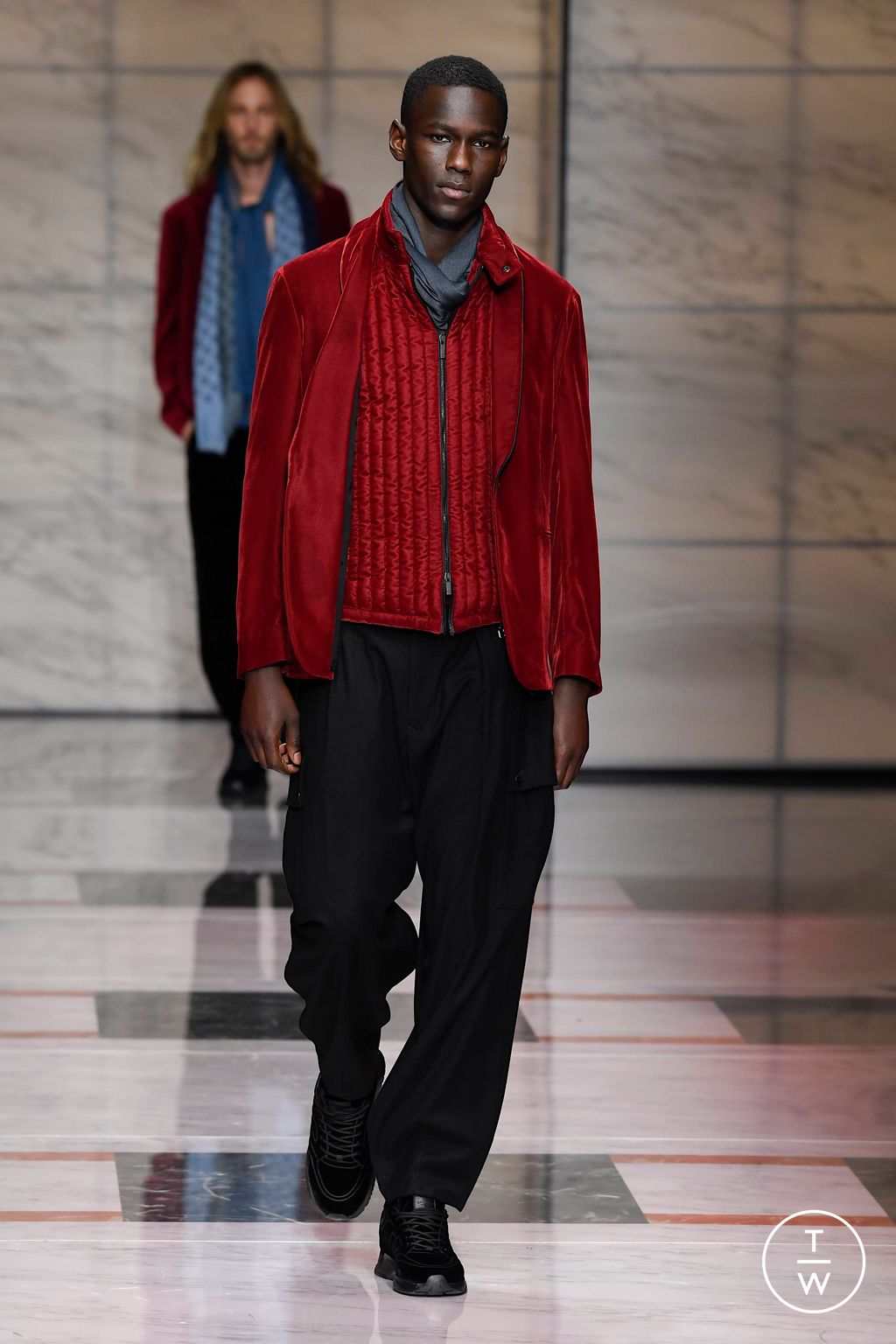 Fashion Week Milan Fall/Winter 2023 look 75 from the Giorgio Armani collection menswear
