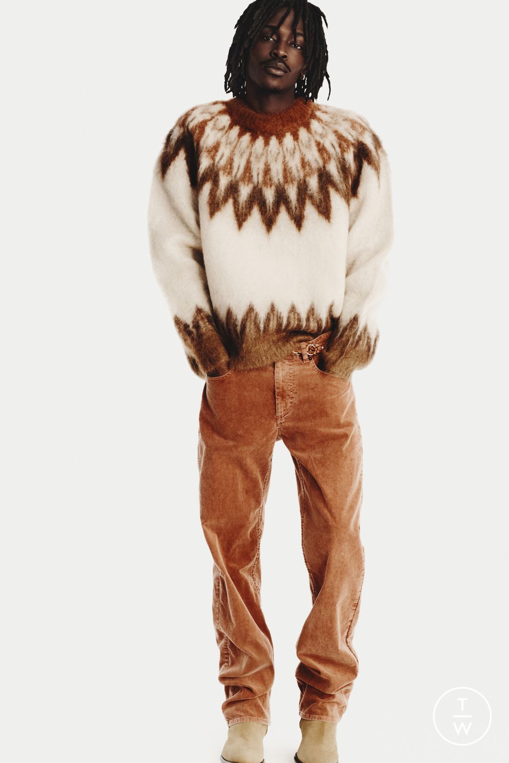 Fashion Week Paris Fall/Winter 2025 look 8 de la collection Isabel Marant menswear