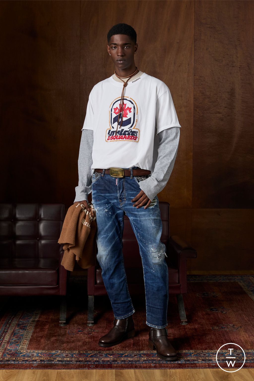 Fashion Week Milan Resort 2025 look 9 from the Dsquared2 collection menswear