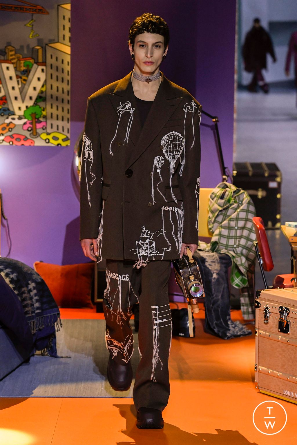 Fashion Week Paris Fall/Winter 2023 look 65 from the Louis Vuitton collection menswear
