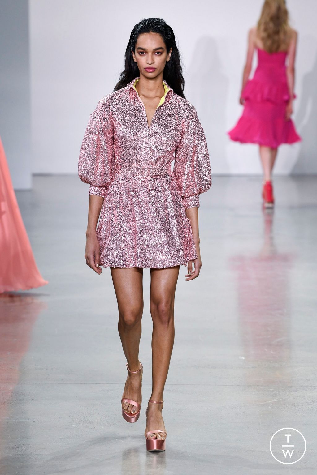 Fashion Week New York Spring/Summer 2023 look 12 from the Badgley Mischka collection womenswear