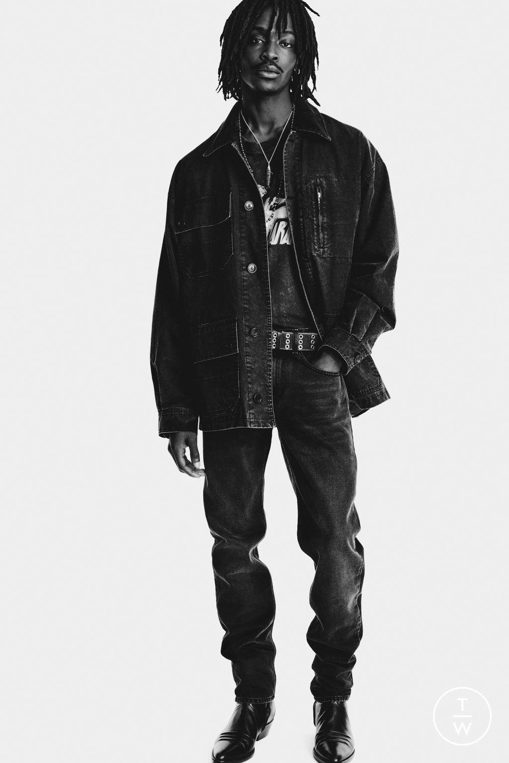 Fashion Week Paris Fall/Winter 2025 look 9 from the Isabel Marant collection menswear