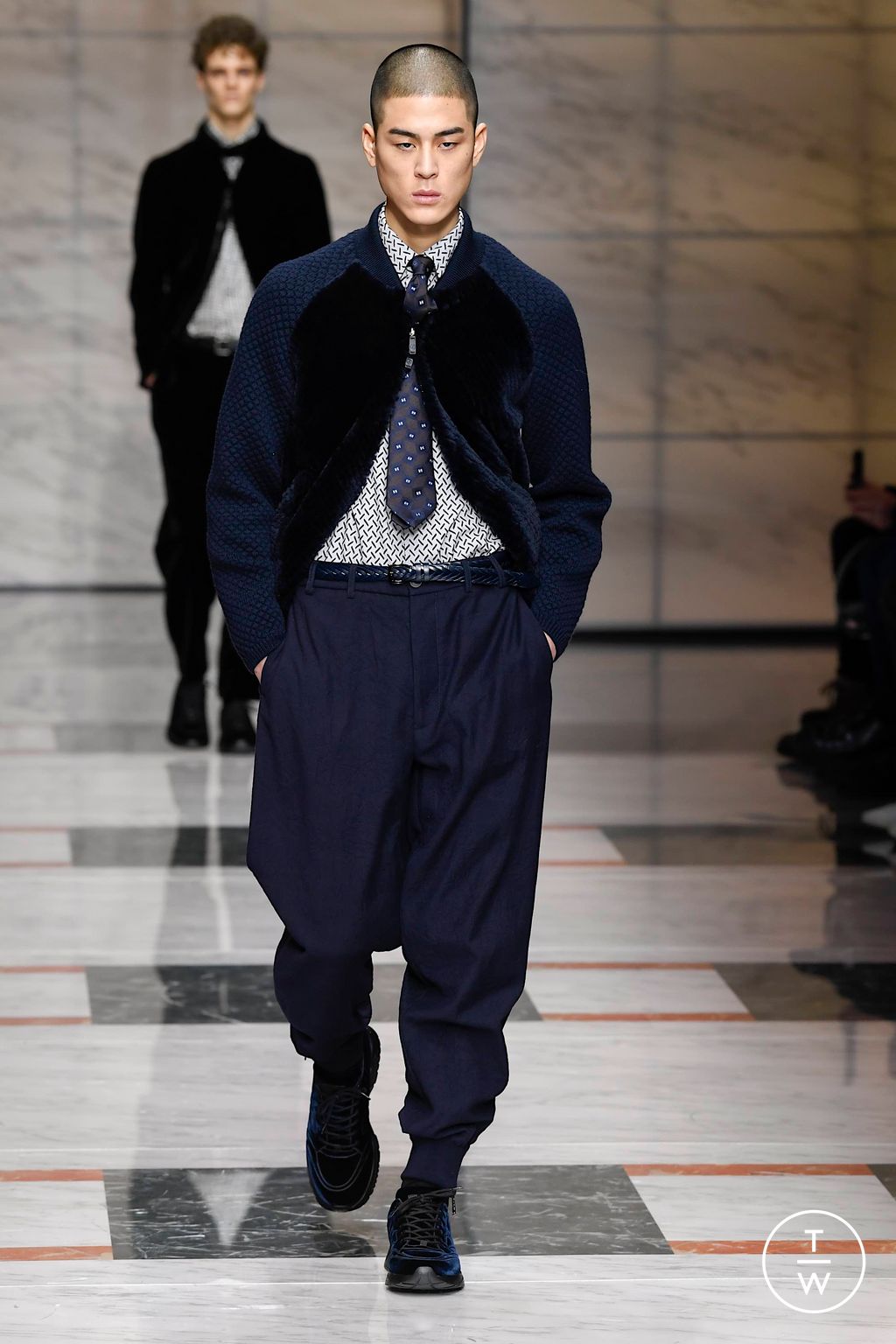 Fashion Week Milan Fall/Winter 2023 look 45 from the Giorgio Armani collection menswear
