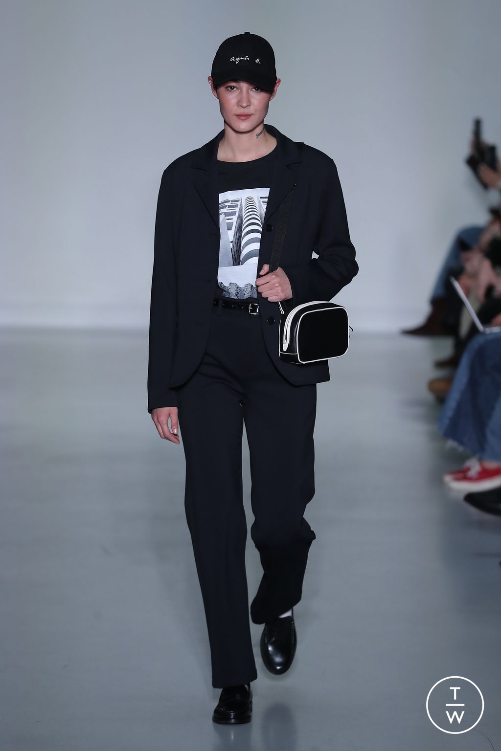 Fashion Week Paris Fall/Winter 2026 look 21 from the Agnès B collection womenswear
