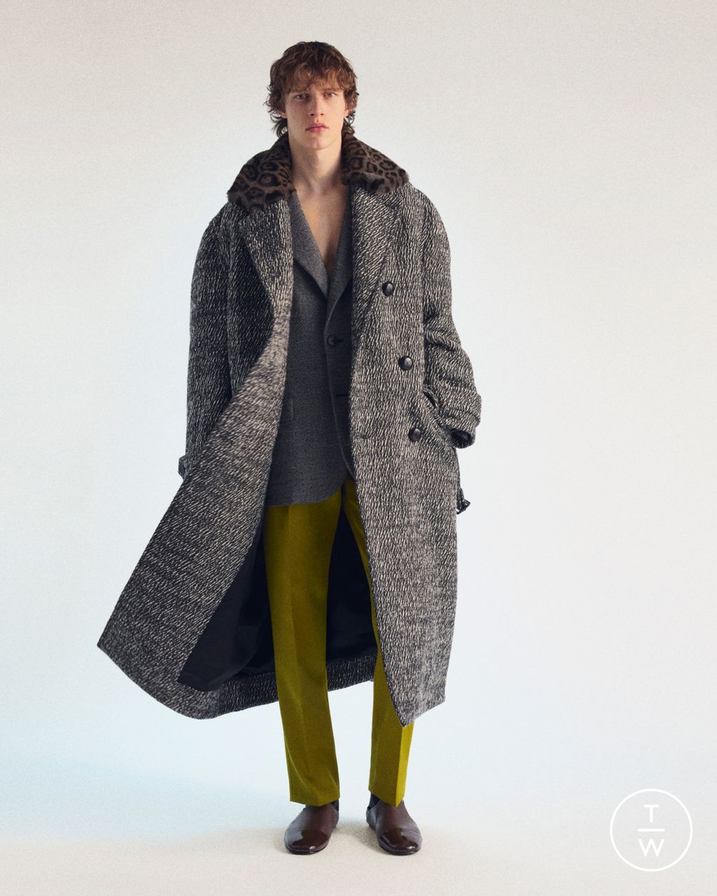 Fashion Week Paris Fall/Winter 2026 look 1 de la collection Lanvin menswear