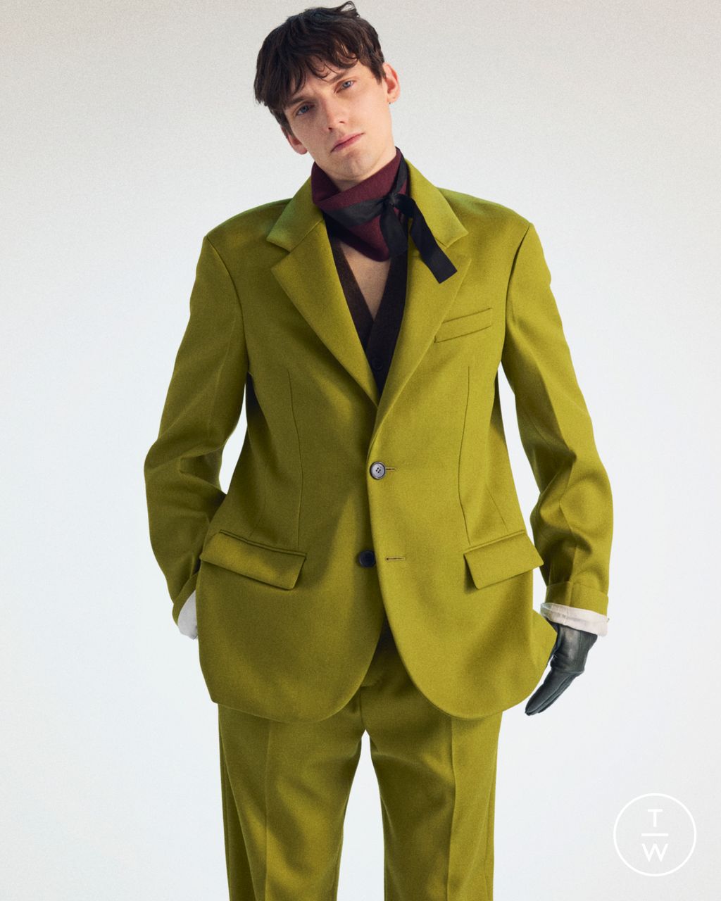 Fashion Week Paris Fall/Winter 2026 look 4 from the Lanvin collection menswear