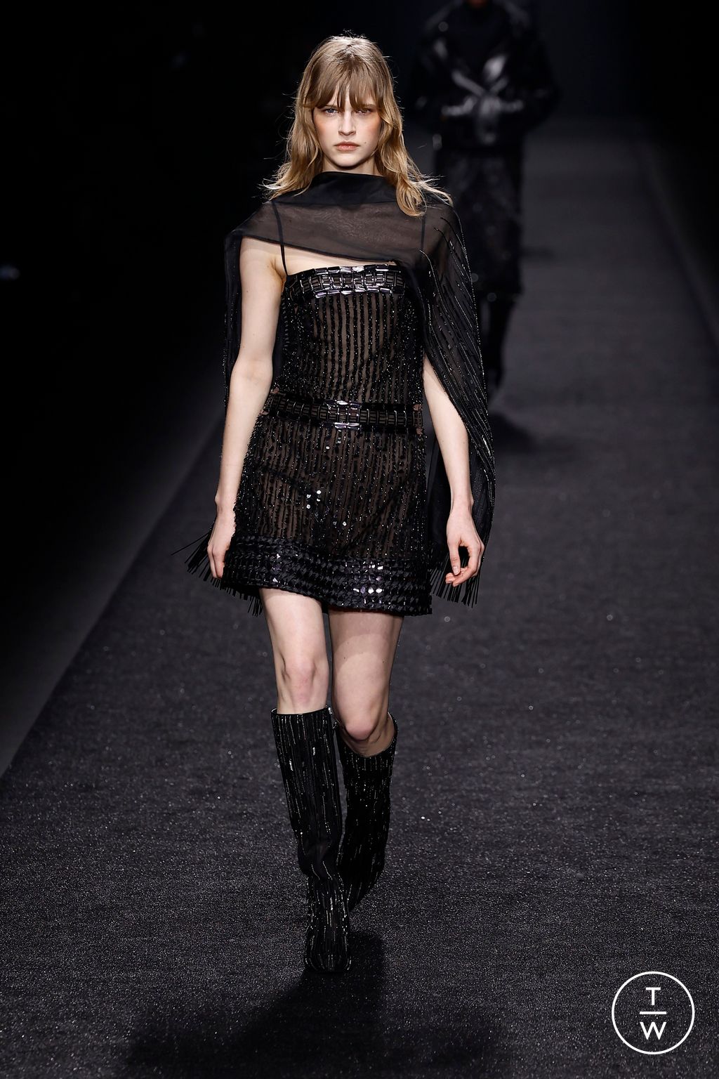 Fashion Week Milan Fall/Winter 2024 look 40 from the Alberta Ferretti collection 女装