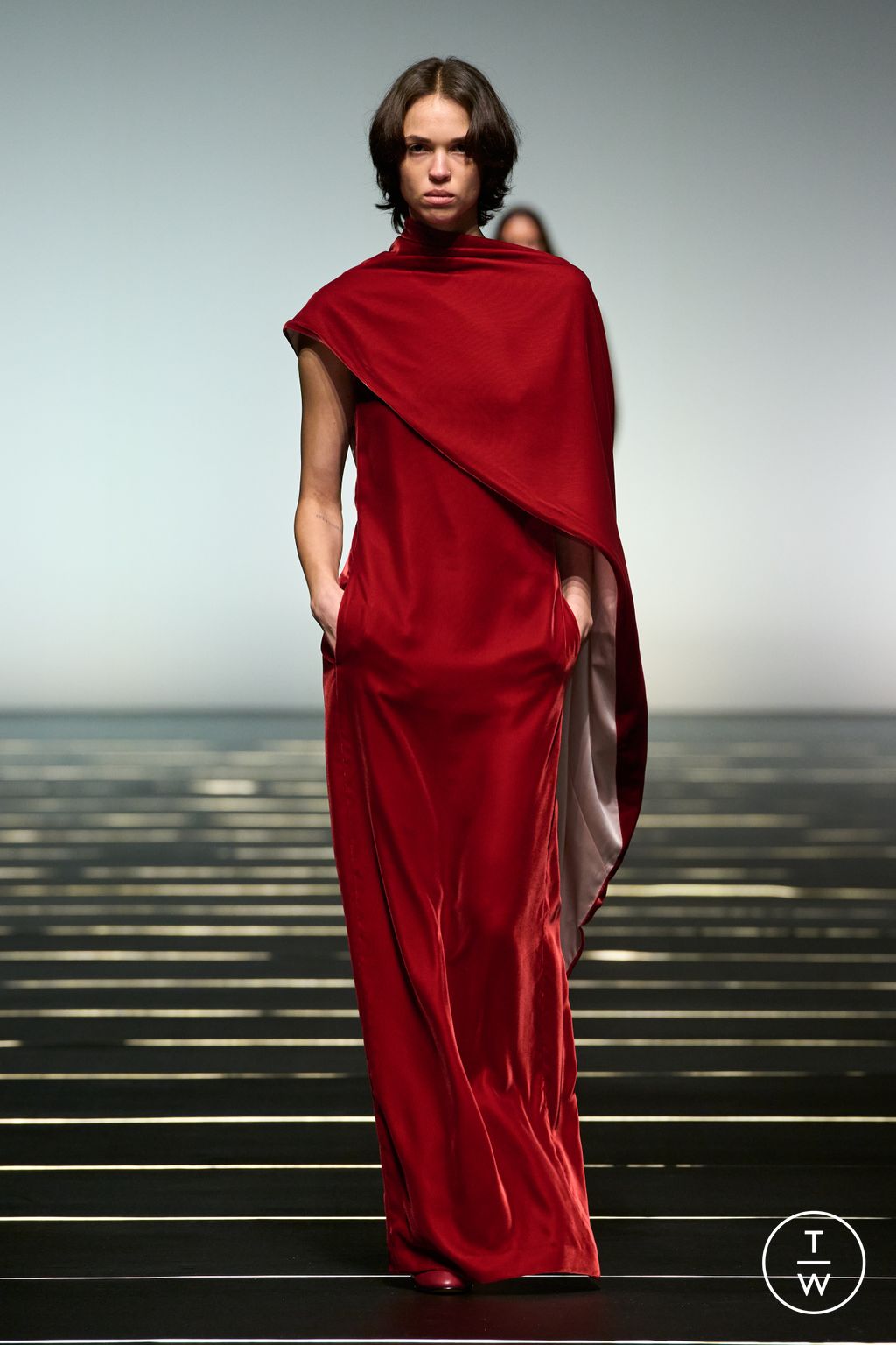 Fashion Week Milan Fall/Winter 2026 look 25 from the Alberta Ferretti collection womenswear