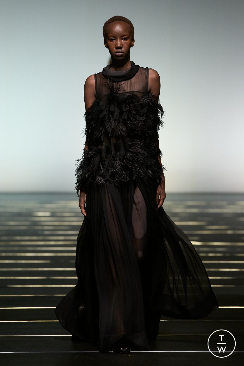 Fashion Week Milan Fall/Winter 2026 look 30 from the Alberta Ferretti collection womenswear