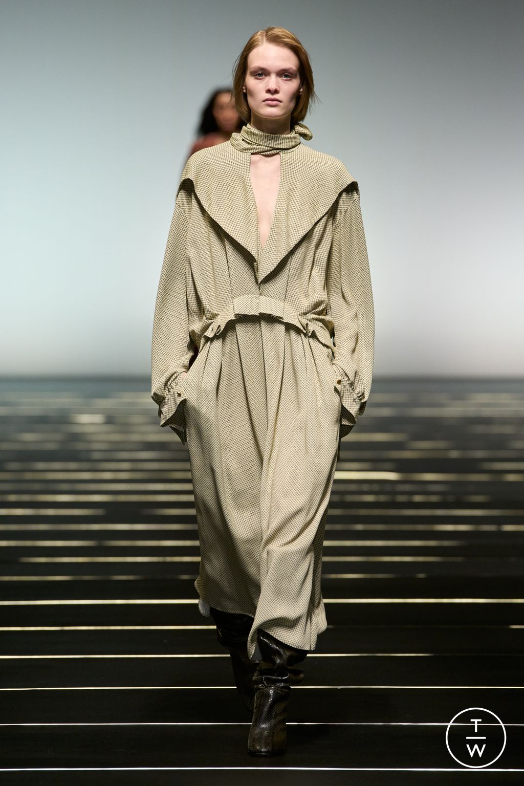 Fashion Week Milan Fall/Winter 2026 look 5 from the Alberta Ferretti collection womenswear