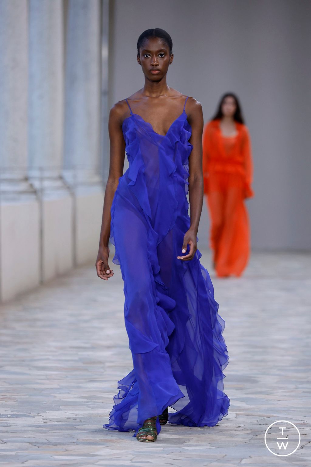 Fashion Week Milan Spring-Summer 2025 look 25 from the Alberta Ferretti collection womenswear