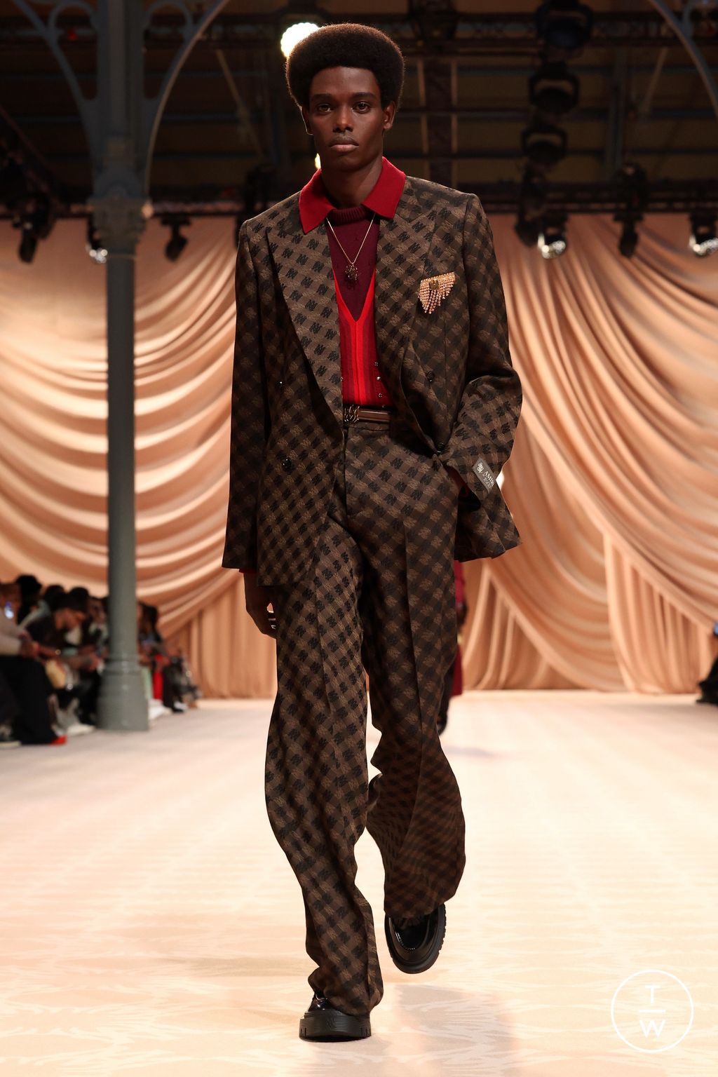 Fashion Week Paris Fall/Winter 2024 look 4 from the Amiri collection 男装