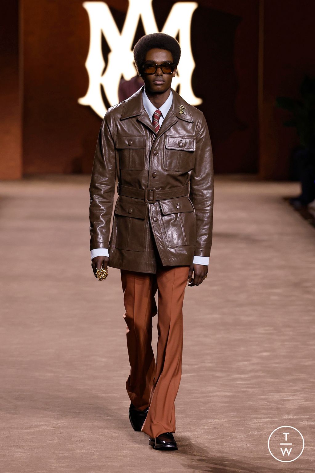 Fashion Week Paris Fall/Winter 2025 look 5 from the Amiri collection 男装