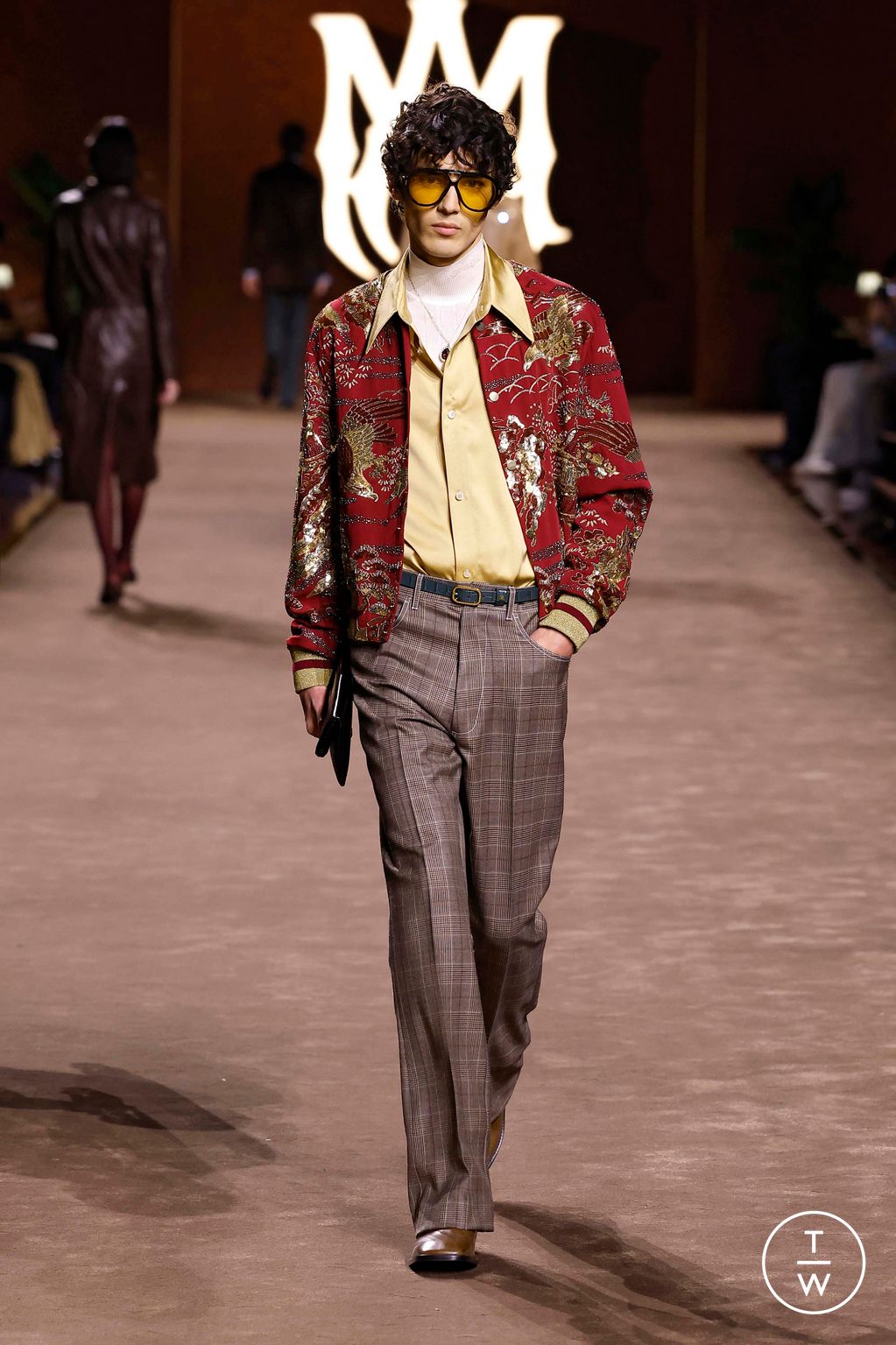 Fashion Week Paris Fall/Winter 2025 look 21 from the Amiri collection menswear