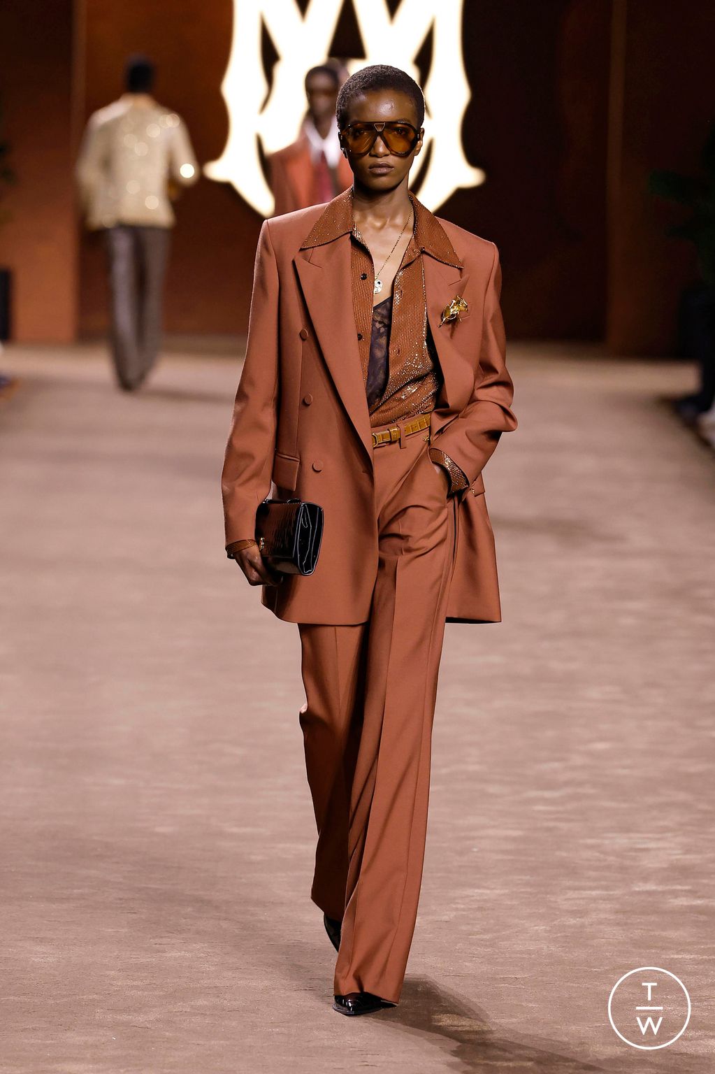 Fashion Week Paris Fall/Winter 2025 look 29 from the Amiri collection menswear