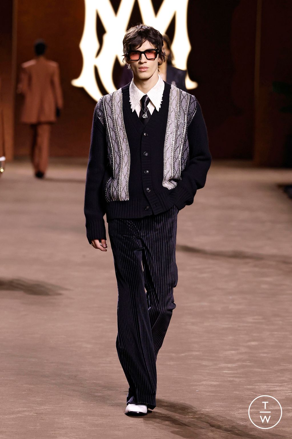 Fashion Week Paris Fall/Winter 2025 look 41 from the Amiri collection menswear