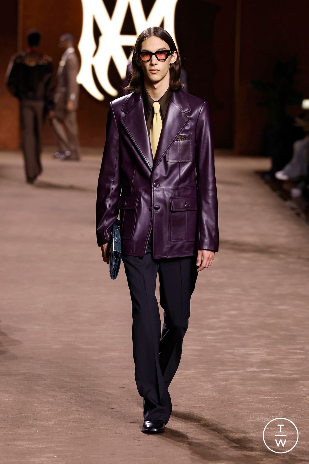 Fashion Week Paris Fall/Winter 2025 look 43 from the Amiri collection 男装