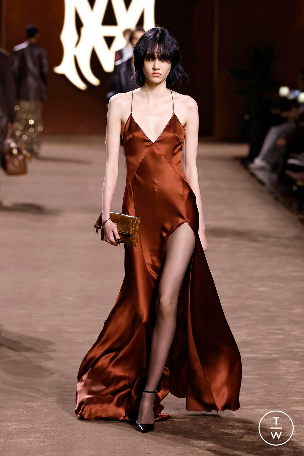 Fashion Week Paris Fall/Winter 2025 look 46 from the Amiri collection 男装