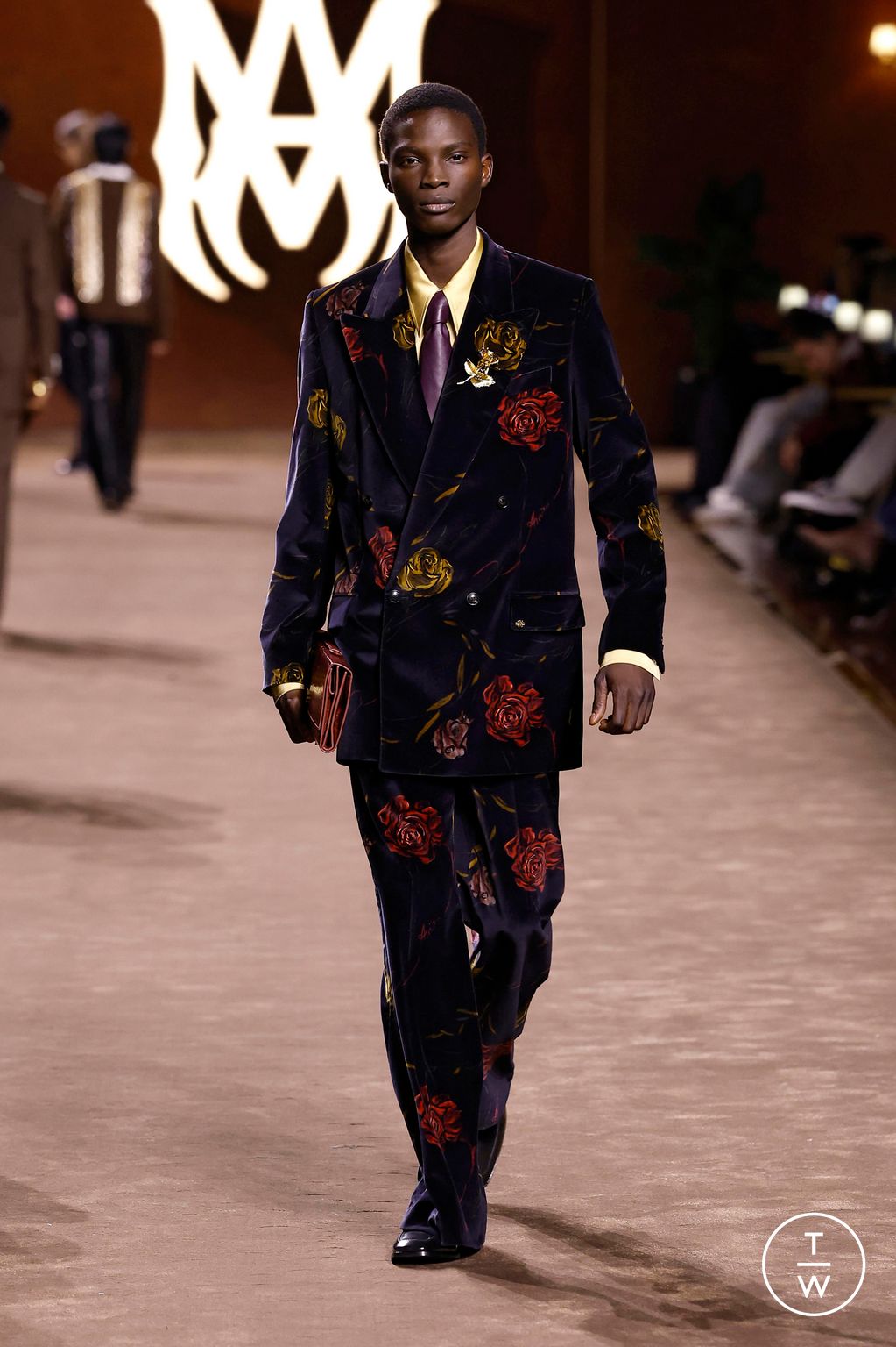 Fashion Week Paris Fall/Winter 2025 look 50 from the Amiri collection 男装