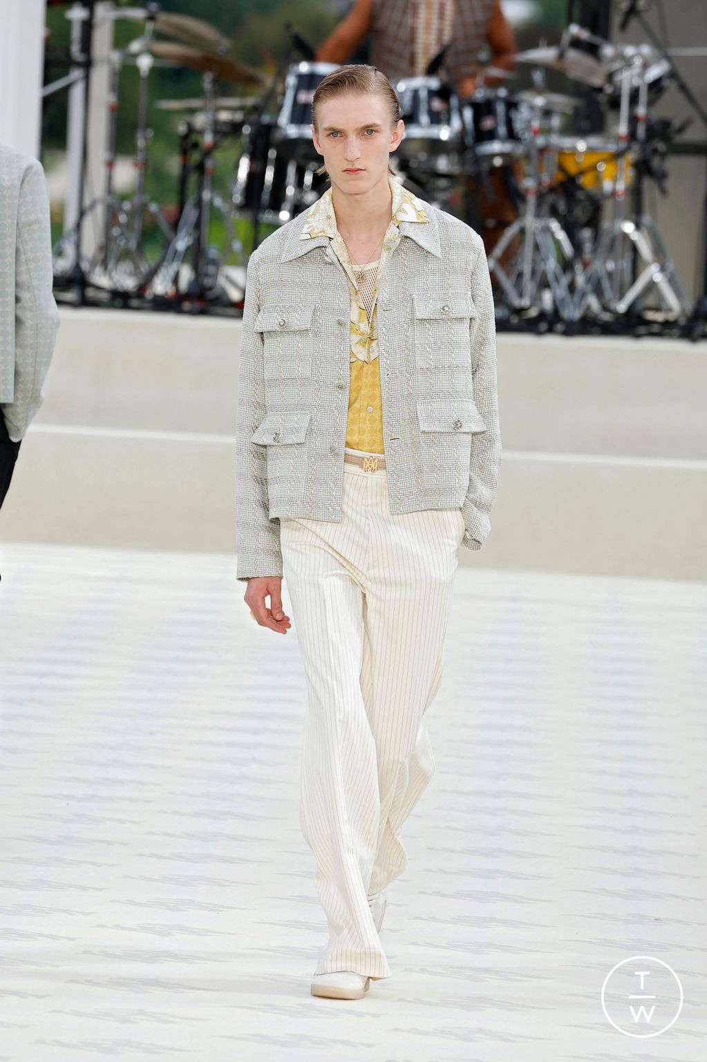 Fashion Week Paris Spring-Summer 2025 look 9 from the Amiri collection menswear