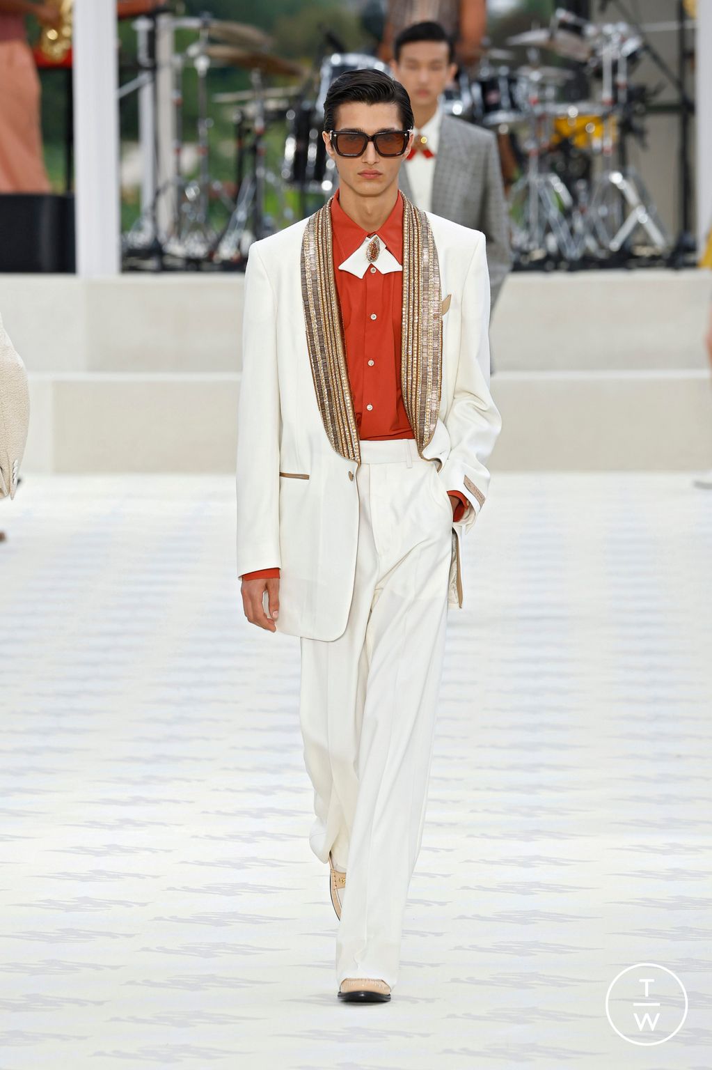 Fashion Week Paris Spring-Summer 2025 look 10 from the Amiri collection 男装