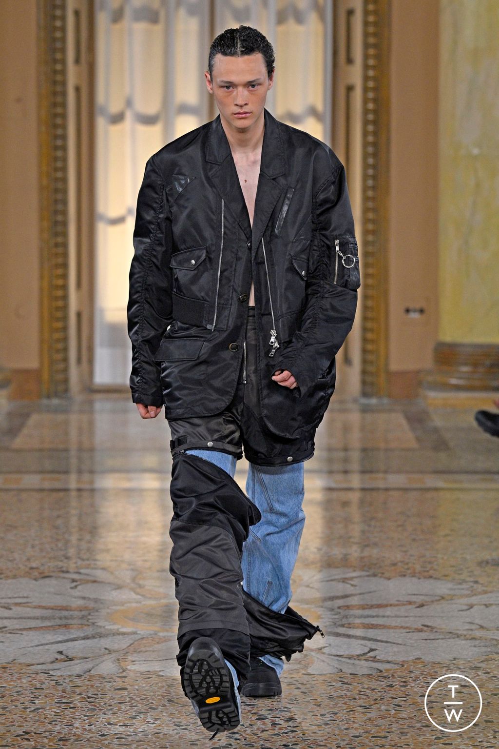 Fashion Week Milan Spring/Summer 2024 look 1 from the Andersson Bell collection menswear
