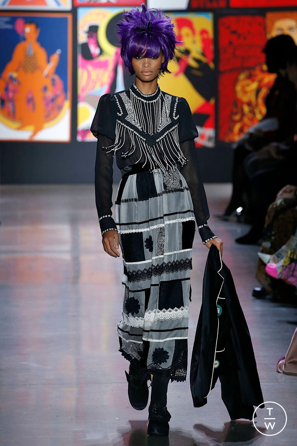 Fashion Week New York Fall/Winter 2019 look 45 from the Anna Sui collection 女装